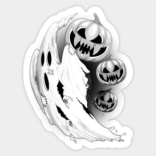 Ghost and Pumpkin funny Nightmare Escape Sticker